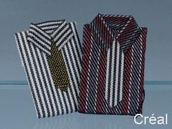 2 chemises et cravates assorties